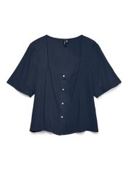 Vero Moda Bluzka w kolorze granatowym rozmiar: L. Niebieskie bluzki damskie Vero Moda, l, bez wzorów, z wiskozy, klasyczne, bez kołnierzyka, bez ramiączek. Za 61.60 zł.
