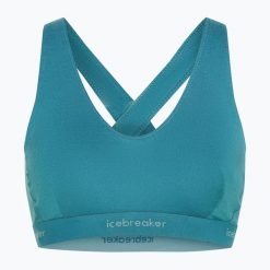 Biustonosz termoaktywny icebreaker Merino 125 Cool-Lite Sprite Racerback. Niebieskie biustonosze sportowe damskie Icebreaker, bez wzorów. Za 159.99 zł.