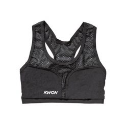 Damski biustonosz chroniący klatkę piersiową Kwon Cool Guard Top. Czarne biustonosze KWON, bez wzorów, z materiału. Za 242.50 zł.