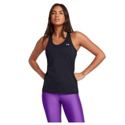 Top damski Under Armour Tech Mesh Racer Tank. Czarne topy damskie Under Armour, xs, bez wzorów, z meshu, bez ramiączek. Za 90.99 zł.