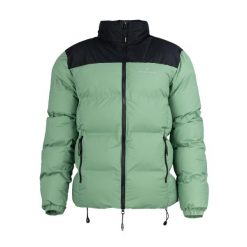 Kurtka zimowa męska Bergson2 SNOWY WOLF. Zielone kurtki męskie Bergson, na zimę, l, bez wzorów, z puchu, sportowe, bez kaptura. W wyprzedaży za 419.00 zł.