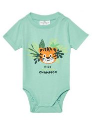 Coccodrillo Body dziecięce WC5112203TBN Turkusowy Regular Fit. Niebieskie body niemowlęce COCCODRILLO, bez wzorów, z bawełny, bez ramiączek. Za 29.99 zł.