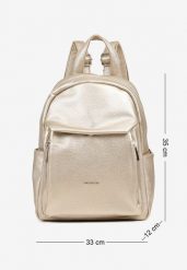 Złoty Plecak z Ozdobnym Napisem Niluvisa. Żółte plecaki damskie Born2be, bez wzorów, z jeansu, biznesowe. Za 189.99 zł.