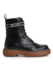 Pepe Jeans Botki PLS50503 Czarny. Czarne botki damskie Pepe Jeans, z jeansu, bez obcasa, na płaskiej podeszwie, bez zapięcia. Za 579.99 zł.