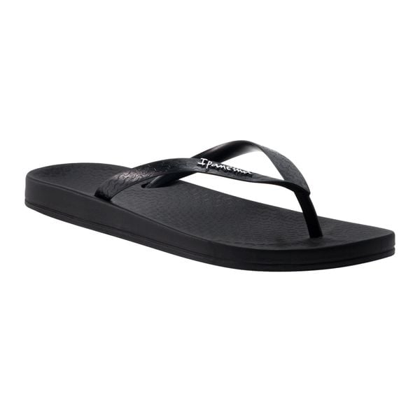 Japonki plażowe damskie Ipanema Anatomic Tan Fem. Czarne klapki damskie Ipanema, bez wzorów, z gumy, bez obcasa, na płaskiej podeszwie. Za 88.15 zł.