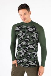 Bluza turystyczna męska Woolona Asker Zip z długim rękawem. Zielone bluzy bez kaptura męskie WOOLONA, m, z dzianiny. Za 342.00 zł.