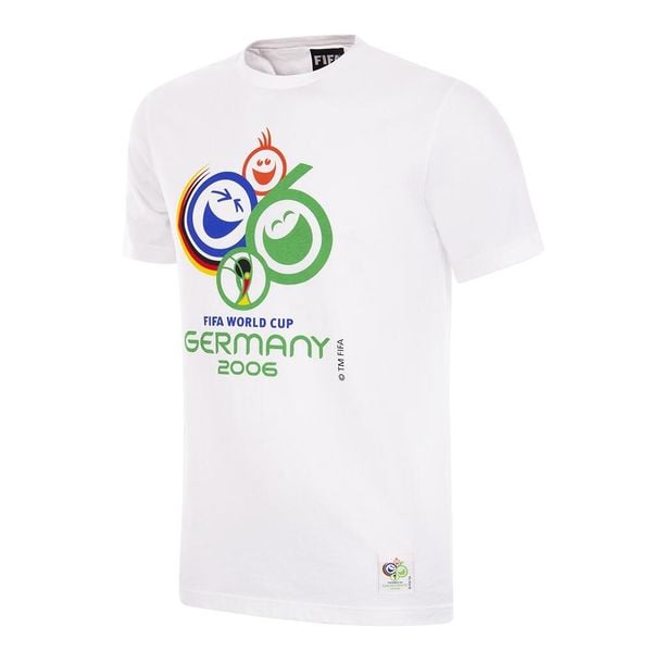 Koszulka dla dorosłych - Emblemat Mistrzostw Świata Niemcy 2006 - Biały. Białe t-shirty sportowe męskie COPA FOOTBALL, m, bez ramiączek, do piłki nożnej. Za 210.91 zł.