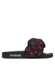 LOVE MOSCHINO Klapki JA28312G0MIW100C Czarny. Czarne klapki damskie Love Moschino, bez wzorów, z materiału, bez obcasa. Za 439.99 zł.