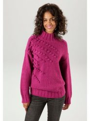 Aniston Sweter w kolorze jagodowym rozmiar: 36. Czerwone golfy damskie Aniston, bez kołnierzyka. Za 124.95 zł.