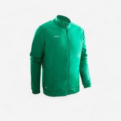 Bluza piłkarska treningowa Kipsta Essential. Zielone bluzy bez kaptura męskie KIPSTA, l, z elastanu. Za 79.99 zł.