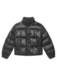 Calvin Klein Jeans Kurtka przejściowa Minime Shiny Short Puffer LVCKTJM01G Czarny Regular Fit. Czarne spodnie dziewczęce Calvin Klein Jeans, z jeansu. Za 569.99 zł.