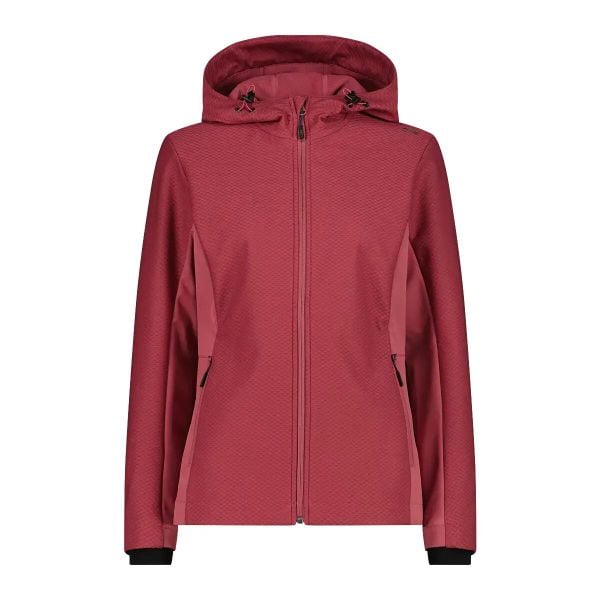 Kurtka damska softshell z kapturem CMP Honeycomb. Czerwone kurtki damskie CMP, xl, bez wzorów, z materiału, z kapturem. Za 342.50 zł.