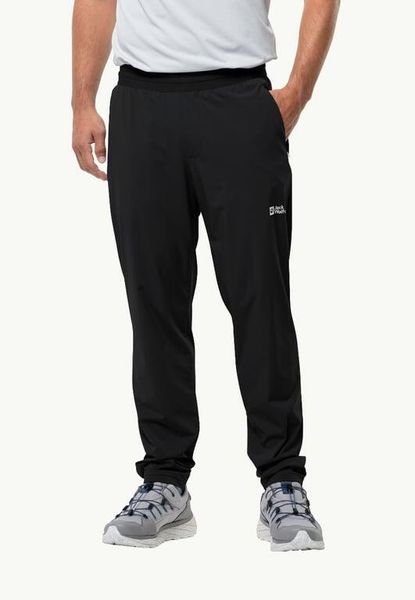 JACK WOLFSKIN Spodnie turystyczne męskie Prelight Chill Pants M black-M. Czarne spodnie materiałowe męskie Jack Wolfskin, bez wzorów, z elastanu. Za 283.39 zł.