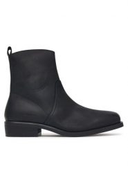 Tommy Hilfiger Botki Hilfiger Dressy Lth Biker Boot FM0FM06077 Czarny. Czarne buty zimowe męskie Tommy Hilfiger, ze skóry, bez zapięcia. Za 949.99 zł.