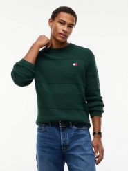 Tommy Jeans swetry z dzianiny Mężczyźni Bawełna zielony, S. Zielone swetry męskie Tommy Jeans, m, bez wzorów, z bawełny, bez kołnierzyka. Za 449.95 zł.