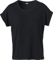 Clique damski T-shirt Katy z mieszanki wiskozy, luźny krój – black. Czarne t-shirty damskie CLIQUE, m, bez wzorów, z elastanu, bez kołnierzyka. Za 125.02 zł.