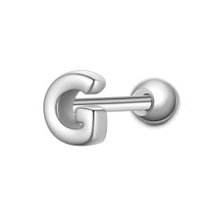 Glanzstücke München Piercing Litera G ze srebra próby 925 w kolorze srebrnym Kolczyki 1 ct Damski. Szare kolczyki damskie Glanzstücke München, srebrne. Za 110.49 zł.