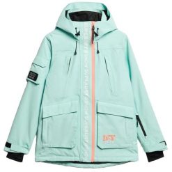 Damska kurtka narciarska Superdry Ultimate Rescue. Niebieskie kurtki damskie Superdry., bez wzorów, bez kaptura, narciarskie. Za 1,600.45 zł.
