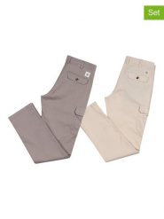 The Time of Bocha Spodnie chino (2 pary) w kolorze szarym i beżowym rozmiar: 42. Brązowe spodnie materiałowe męskie The Time of Bocha, bez wzorów. Za 304.99 zł.