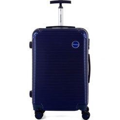 Walizka w kolorze granatowym - 71 l. Niebieskie walizki Bestseller Luggage, bez wzorów, z materiału. W wyprzedaży za 199.95 zł.