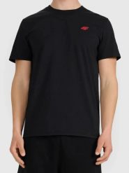 T-shirt bawełniany męski 4F 4FWMM00TTSHM3341. Czarne t-shirty męskie 4f, m, bez wzorów, z bawełny, bez kołnierzyka. Za 49.99 zł.