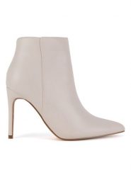 DeeZee Botki WYL3588-10 Beżowy. Brązowe botki damskie DeeZee, z materiału, bez obcasa, na szpilce, bez zapięcia. Za 179.99 zł.
