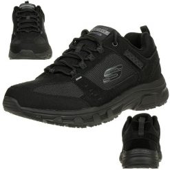 Buty trekkingowe męskie, Skechers Oak Canyon. Czarne buty trekkingowe męskie Skechers, z zamszu, bez zapięcia. Za 390.00 zł.