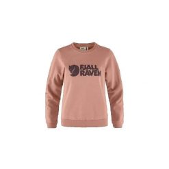 Sweter Fjällräven różowy z logo. Czerwone swetry klasyczne damskie Fjällräven, xl, z bawełny, bez kołnierzyka. Za 576.35 zł.