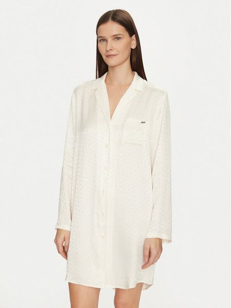 BOSS Koszula nocna 50535756 Biały Regular Fit. Białe koszule nocne damskie Boss, bez wzorów, z wiskozy. Za 259.99 zł.