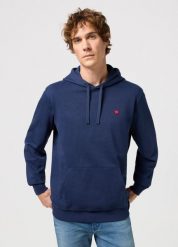 WRANGLER SIGN OFF HOODIE MĘSKA BLUZA NIEROZPINANA NAVY 112350542 W651013678. Niebieskie bluzy bez kaptura męskie Wrangler, m. Za 179.99 zł.