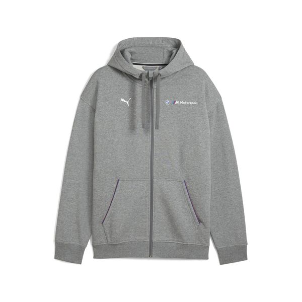 Męska kurtka polarowa z kapturem BMW M Motorsport Essentials+ PUMA. Szare kurtki męskie Puma, m, bez wzorów, z dzianiny, eleganckie, z kapturem. Za 349.37 zł.