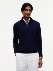 Tommy Hilfiger Sweter z zawartością kaszmiru Mężczyźni Bawełna niebieski, S. Niebieskie swetry męskie Tommy Hilfiger, m, bez wzorów, z bawełny, bez kołnierzyka. Za 569.95 zł.
