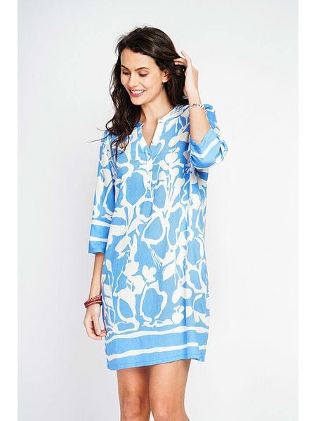 Le Jardin du Lin Sukienka w kolorze biało-błękitnym rozmiar: 36. Białe sukienki damskie Le jardin du lin, na co dzień, bez wzorów, klasyczne, bez kołnierzyka, bez ramiączek, mini, proste. Za 140.95 zł.