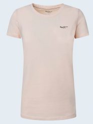 Pepe Jeans FOOTWEAR Koszulka w kolorze jasnoróżowym rozmiar: S. Różowe bluzki damskie Pepe Jeans FOOTWEAR, s, bez wzorów, z jeansu, bez kołnierzyka, bez ramiączek. Za 96.60 zł.