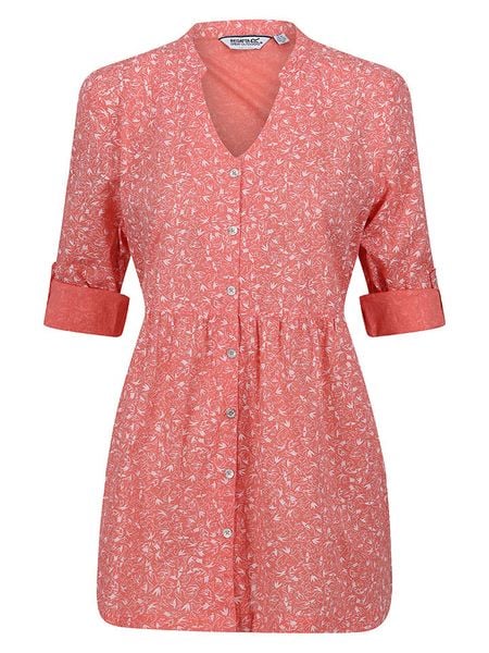 Regatta Bluzka "Nemora" w kolorze czerwonym rozmiar: 42. Czerwone bluzki damskie Regatta, bez wzorów, z bawełny, bez kołnierzyka, bez ramiączek. Za 69.91 zł.