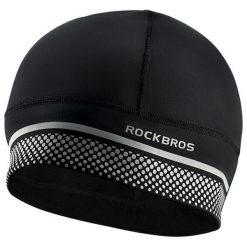 Czapka rowerowa zimowa ROCKBROS wiatroszczelna. Czarne czapki męskie ROCKBROS, na jesień, bez wzorów, z elastanu, sportowe. Za 63.60 zł.
