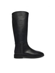 Calvin Klein Kozaki Formal Utk Boot Lth HW0HW02599 Czarny. Czarne kozaki damskie CALVIN KLEIN, ze skóry, bez obcasa, na płaskiej podeszwie. Za 999.99 zł.
