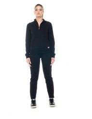 Bluza z bawełna z zamek błyskawiczny na co dzień. Białe bluzy bez kaptura damskie LEONE 1947 APPAREL, z bawełny. Za 252.56 zł.