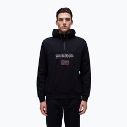 Bluza męska Napapijri Burgee Half Zip Hooded 2.0. Czarne bluzy bez kaptura męskie Napapijri, m. Za 409.99 zł.