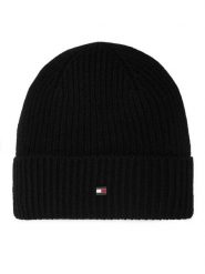 Tommy Hilfiger Czapka Th Flag AM0AM14535 Czarny. Czarne czapki zimowe damskie Tommy Hilfiger, z kaszmiru. Za 369.99 zł.