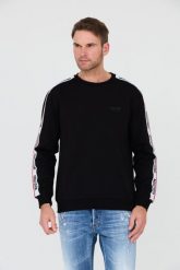 MOSCHINO Czarna bluza z lampasami. Czarne bluzy bez kaptura męskie MOSCHINO, l. W wyprzedaży za 599.99 zł.