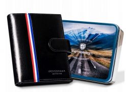 Portfel skórzany Peterson [DH] PTN 22307L-VT-A czarny. Czarne portfele męskie Peterson, bez wzorów, ze skóry. Za 110.99 zł.