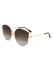 Moschino Damskie okulary przeciwsłoneczne w kolorze złoto-brązowym rozmiar: 64. Brązowe okulary przeciwsłoneczne damskie MOSCHINO. Za 245.96 zł.