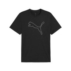 Męska melanżowa koszulka TAD ESSENTIALS z logo Cat PUMA. Czarne t-shirty sportowe męskie Puma, l, bez ramiączek, do biegania. Za 109.00 zł.