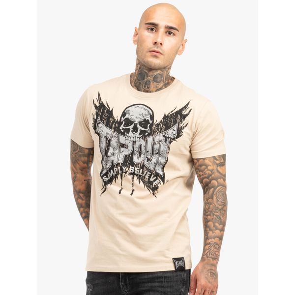 Koszulka Tapout Creston. Brązowe t-shirty sportowe męskie TAPOUT, z bawełny, bez ramiączek, do biegania. W wyprzedaży za 94.00 zł.