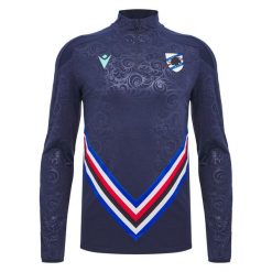 Koszulka treningowa Sampdoria Staff 2024/25. Niebieskie t-shirty sportowe męskie Macron, bez ramiączek, do piłki nożnej. Za 278.50 zł.