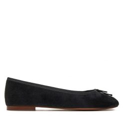 Baleriny Geox. Czarne baleriny damskie Geox, bez wzorów, bez obcasa. Za 269.99 zł.