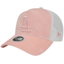 Czapka z daszkiem damska Wmns LA Dodgers Velour Trucker Cap. Czerwone czapki z daszkiem damskie New Era, bez wzorów, z materiału. Za 149.99 zł.