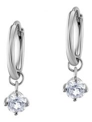 DIA DIAMONDS Srebrne kolczyki-kreole z topazami rozmiar: onesize. Szare kolczyki damskie DIA DIAMONDS, z topazem, srebrne. Za 135.95 zł.