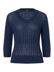 More & More Sweter w kolorze granatowym rozmiar: 46. Niebieskie swetry klasyczne damskie MORE & MORE, bez kołnierzyka. Za 122.96 zł.